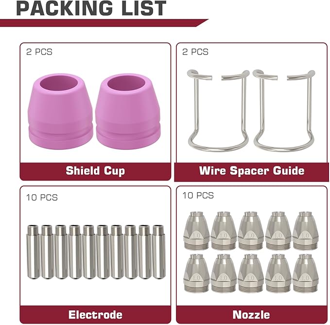 ARCCAPTAIN AG-60 Plasma Cutter Torch Consumables, 24Pcs .040'' SG-55 AG-60 Plasma Cutter Torch Accessories for ARCCAPTAIN CUT55 PRO, CUT55 PROLUX, CUT 55PILOTARC,CUT 55PIL0T, CUT 60HF, CUT 60HF PRO