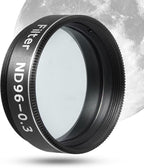 Astromania Telescope Filter Moon Filter 1.25 inch, Neutral Color Filter ND96-0.3 with 50% Light Transmission Reduces Moon Glare&Enhances Lunar Crater Detail, Work with Telescope Accepts 1.25" Eyepiece