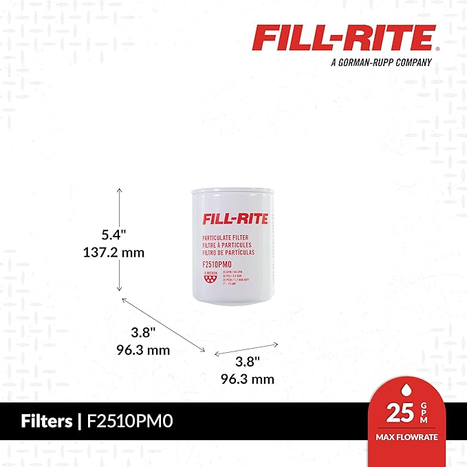 Fill-Rite F2510PM0 1" - 12 UNF 25 GPM (94 LPM) 10 Micron Particulate Spin-On Multi Fuel Filter