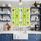 2 Panel Kitchen Cafe Curtains, Desert Sand Camels Sunlight Filtering Nature Air Through, Window Decor Tier Curtains for Living Room 80W x 63L inch Palm Trees Tropical Plants Polka Dot Yellow
