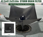 5 Pack PET Storm Drain Filter-47.2x47.2x23.6in Oil & Sediment Guard with 4 Lifting Loops,Square Witches Hat Catch Basin Filter for Parking lot Street Construction Site Industrial Plant