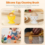 Egg Washer for Fresh Eggs, Silicone Egg Brush Cleaner, Egg Cleaner Scrubber for Fresh Eggs, Reusable Multipurpose Washing Egg Tool for Fruits and Vegetables(Yellow)