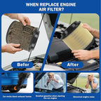 1Pcs Cabin Air Filter & 1Pcs Engine Air Filter Accessories Compatible with Ford Bronco 2026 2025 2024 2023 2022 2021 2.3L 2.7L Engine Cabin Air Filter Automotive Replacement for CF12772&MB3G-9601AA