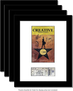 Creative Picture Frames 4Pk11X14-W Black Theatre Frame With White Matting, Holds 5.5X8.5-Inch Media Plus Ticket Including Installed Wall Hanger (Theatre Bill Not Included, Pack Of 4)