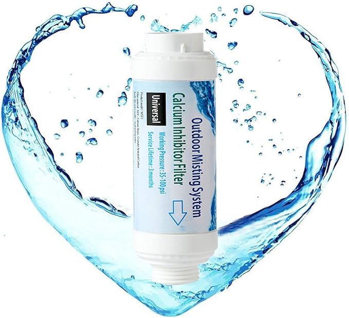 H&G lifestyles Calcium Inhibitor Filter for Misting System, Inline Garden Hose Water Softener, Reduce Hard Water Spots, Soften Water 3/4 GHT (Pack of 4)