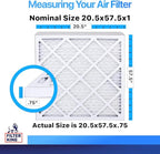Filter King 20.5x57.5x1 Air Filter | 4-PACK | MERV 8 HVAC Pleated A/C Furnace Filters | MADE IN USA | Actual Size: 20.5 x 57.5 x .75"