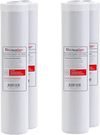 LiquaGen Activated Alumina + Carbon + KDF-55 Replacement Water Filter Cartridge – Helps Manage Fluoride, Chlorine & Taste, Refillable 2.5" x 10", 2.5" x 20", 4.5" x 10", 4.5" x 20" (4, 4.5" x 20")