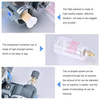 1/4 Inch Compressor Air Filter Pressure Regulator Water-oil Trap Separator Filter with Lubricator Cup AFC2000