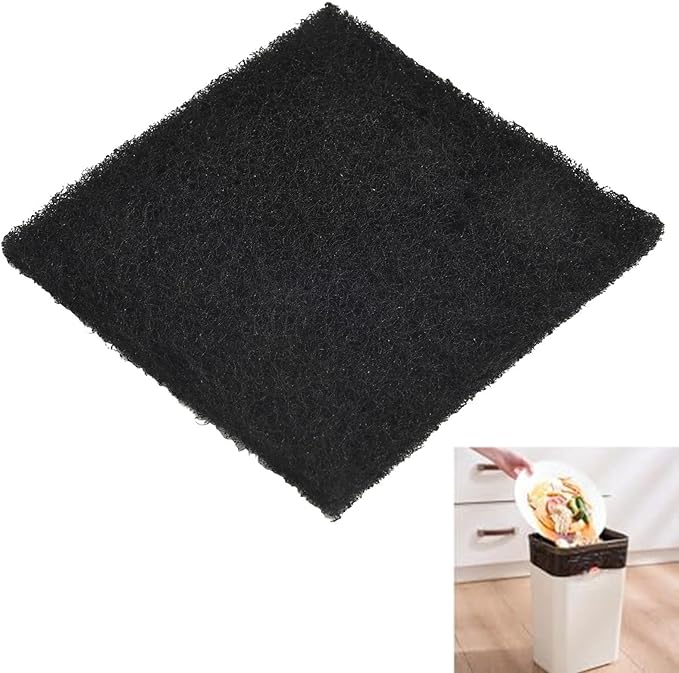 Activated Carbon for Compost Bins, Square 8x8x0.5 cm, Replaceable Compost Bin Insert for Control, Long Lasting Air Purifying Filter, Natural Carbon