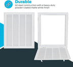 EZ-FLO 16 x 20 Inch (Duct Opening) Return Air Vent Cover for Wall or Ceiling, Solid Steel Return Air Filter Grille, HVAC Vent Cover, White, 61631