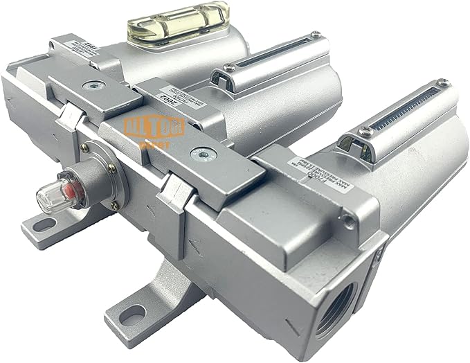 1/2" NPT HEAVY DUTY Industrial Grade 3 Stages Filter Coalescing Desiccant Dryer System For Compressed Air Lines, Metal Bowls, Great For Paint Spray And Plasma Cutter (MANUAL DRAIN)