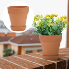 5pcs Red Clay Succulent Pots with Saucers, Indoor Succulent Plant Containers, Breathable Baked Terracotta Flower Planters for Home Gardening and Nursery Use