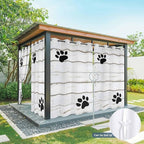 Wood Grain Outdoor Curtains for Patio Claws Animals Wooden White Waterproof Outside Curtains with Grommet Top Weatherproof Curtain for Cabana Pergola Gazebo, 1 Panel, 54" W x 108" L