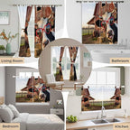 Farm Cows Living Room Curtains 84 Inch Length, Window Curtains Tab Top, Farmhouse Barn Funny Animals Butterfly Light Filtering Window Treatments Drapes 42"x84" 2 Panel