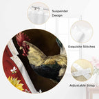 Chicken Sunflowers Kitchen Curtains 36 Inch Length, Small Window Curtains Tab Top, Farmhouse Animals Red Barn Bees Light Filtering Short Window Treatments Tier Drapes 27.5"x36" 2 Panel