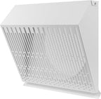 Vent Systems 10" Inch Exhaust Vent Cover with Rubber Gasket - White Galvanized Steel - Robust and Weatherproof Outdoor Air Exhaust Box - Duct or Surface Mounting - Rain and Snow Protection