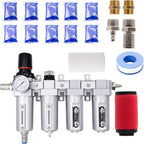 3/4" NPT Industrial Air Dryer for Compressor,4 Stage Air Drying System with 5-Micron & 0.01-Micron Filters,Auto Drain,Suitable for Plasma Cutter and Paint Spray