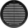 Vent Systems 6" Inch (Opening Dimensions) Black Soffit Vent Cover - Plastic Round Air Vent Grille - Built-in Mesh Screen - HVAC Register Louver for Bathroom, Home, Kitchen