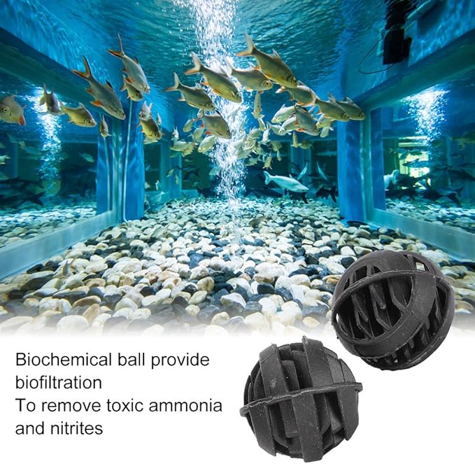 Plastic Biochemical Filter Balls, 30PCS, Durable & Recyclable, for Freshwater and Seawater Aquarium Fish Tanks Biofiltration