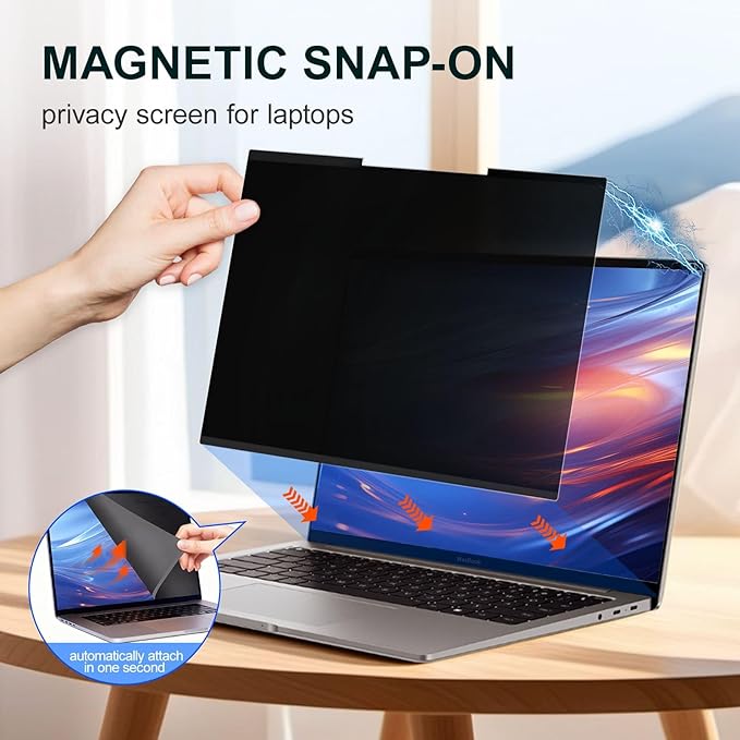 2Pack Magnetic 14 Inch Laptop Privacy Screen 16:10 Aspect Ratio, Removable Anti-Blue/Glare Protector Film, Anti Spy Desktop Security Private Filter 14in