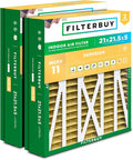 Filterbuy 21x21.5x5 Air Filter MERV 11 Superior Pet & Allergy Defense (2-Pack), Pleated HVAC AC Furnace Filters for Trane Perfect Fit & American Standard (Actual Size: 20.00 x 21.09 x 4.97)