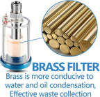 2 Pcs Water Oil Separator Mini in-Line Air Filter, 1/4 Inch NPT Inlet and Outlet Airbrush Filter Moisture Separator - Use on Compressor Air Line Hose, Air Tools, Paint Spray Guns