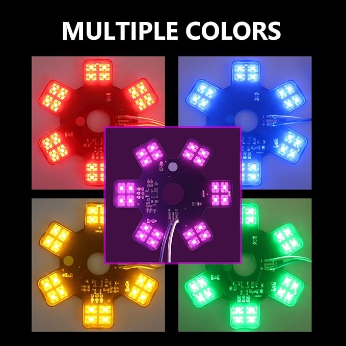 Air Cleaner LED Light 5" Truck Decorative Hex Style Air Filter Lamp for Peterbilt, Kenworth, Trailers, RVs', Campers Support IP67 12-24V Sold Individually (Purple)