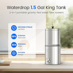 Waterdrop 1.5 Gallon Countertop Water Filtration System, NSF/ANSI 42&372 Certified Black Carbon Elements, Reduce Lead and Up to 99% Chlorine, for Home, Travel, Camping, Off-Grid