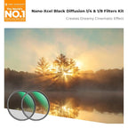 K&F CONCEPT 52mm Black Diffusion 1/4 & 1/8 Lens Filter Kit (2 Pcs), Mist Cinematic Effect Filter for Vlog/Video/Portrait Image with 28 Multi-Layer Coated