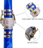 DAVCO 3" ID × 50 ft Pool Backwash Hose, Heavy Duty Reinforced Blue PVC Lay Flat Water Discharge Pump Hoses For Swimming Drain Pools and Clean Filters, with Aluminum Camlock C and E Fittings