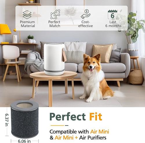 1 Pack Air Mini PECO-HEPA Replacement Filters Compatible with Moleku-le Tri-Power Air Mini and Air Mini + Air Purifiers