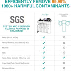 SimPure T1-400UV Tankless Reverse Osmosis System with UV, NSF/ANSI 58 Certified, Under Sink RO Water Filter System 400 GPD, 8 Stage Filtration Near 0 TDS, Built-in Pump, BPA Free, 1.5:1 Pure to Drain