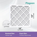 14x14x1 Air Filter MERV 11 (2 Pack) MPR 1000 Pleated AC Furnace Filters Replacement Compatible with Air Conditioner AC HVAC Furnace (Exact Dimensions: 13 3/4x13 3/4x3/4 Inches)