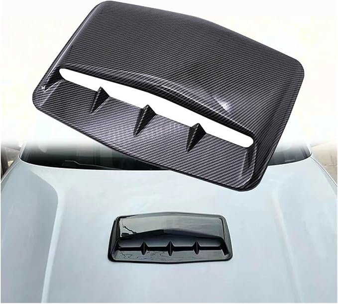 Universal Car Hood Scoop Air Flow Intake Decorative Turbo Bonnet Vent Cover Compatible For Audi And BMW Compatible For VW And Civic(Black)
