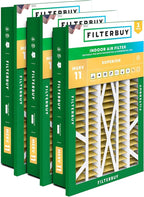 Filterbuy 16x25x5 Air Filter MERV 11 Superior Pet & Allergy Defense (3-Pack), Electrostatic Pleated HVAC AC Furnace Filters for Honeywell Return Grille (Actual Size: 14.38 x 23.38 x 3.69)