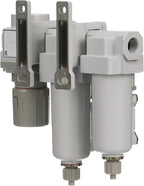 PneumaticPlus SAU330-N03G-MEP Three Stage Compressed Air Drying System - Particulate Air Filter, Coalescing Filter, Air Pressure Regulator Combo 3/8" NPT - Metal Bowl, Manual Drain, Gauge