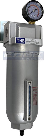HEAVY DUTY INDUSTRIAL GRADE COALESCING FILTER WITH 0.01u MICRON ELEMENT, METAL BOWL, REMOVES 99.98% MOISTURE, VAPOR AND OIL FROM COMPRESSED AIR LINES, AUTO DRAIN (1" NPT, 11oz)