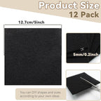 Biaungdo 12 Pack 5 Inch Sqaure Charcoal Filter Replacements, Black Kitchen Compost Bin Filters for Countertop Square Carbon Filter Bin Pail Replacement