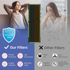 FLT4825SM HEPA Smoke Clear Filter B Replacement Compatible with G-Guardian Air Purifiers AC4825 AC4825E AC4825W AC4300 AC4800 AC4900 AC4850,2 H13 True HEPA Filters+8 Carbon Pre-Filters