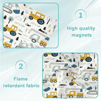 6 Pcs Fluorescent Light Covers for Ceiling Lights Colorful Construction Vehicle Diggers Cranes Tractors Decorative Magnets Light Filters for Office Home Classroom Must Haves 4’ x 2’