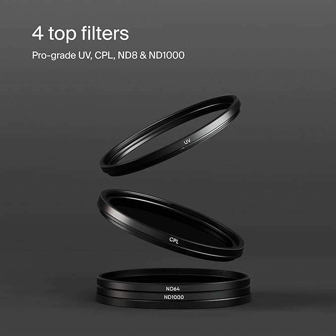 Urth 46mm 4-in-1 Lens Filter Kit (Plus+) - UV, CPL, Neutral Density ND8, ND1000, Multi-Coated Optical Glass, Ultra-Slim Camera Lens Filters