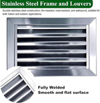 Heat Dissipation Louvered Vent Wall Gable Vents 304 Stainless Steel, Weather-Resistant Air Grille for Shed Barn Generator Box(30x30in/75x75cm)