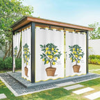 Lemons Outdoor Curtains for Patio Summer Fruit Lemon Tree Waterproof Outside Curtains with Grommet Top Weatherproof Curtain for Cabana Pergola Gazebo, 2 Pack, 54" W x 108" L
