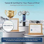 VORTOPT Q5-UF-M Replacement Water Filter Cartridge for Under Sink Systems,0.01μm UF Membrane & Carbon Block,14000 Gallon Capacity,NSF 42/372 Certified,Reduces Chlorine and Particles