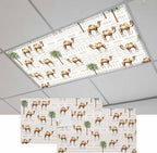 Fluorescent Light Covers for Ceiling Lights Desert Camel Magnetic Light Filters 2 Pack 4x2 ft Bohemian Southwest Date Trees Ceiling Lights Cover for Classroom Office School Home Drop Lamp Decor