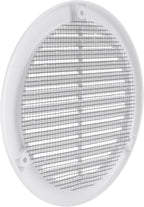 Vent Systems 5" Inch (Opening Dimensions) - Pack of 2 - White Soffit Vent Cover - Plastic Round Air Vent Grille - Built-in Mesh Screen - HVAC Register Louver for Bathroom, Home, Kitchen