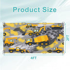4 Pcs Fluorescent Light Covers for Ceiling Lights Yellow Construction Vehicles Excavators Cranes Trucks Gray Decorative Magnets Light Filters for Office Home Classroom Must Haves 4’ x 2’