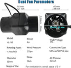 2 Inch 22 Cfm Inline Duct Ventilation Fan Air Circulation Vent Blower Black Small HVAC Exhaust Booster for Hydroponics Grow Tent (Color : Adjustable Speed)
