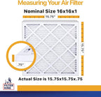 Filter King 16x16x1 Air Filter | 6-PACK | MERV 13 HVAC Pleated A/C Furnace Filters | MADE IN USA | Actual Size: 15.5 x 15.5 x .75"