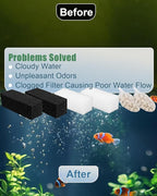 2 Set of 3-Stage Filtration Replacement for Fluval AquaClear 110/500 Filter Media Kit with Ceramic Media, Carbon, Foam, Filter Media Kit for 60-110 Gallon Fish Tank Aquariums